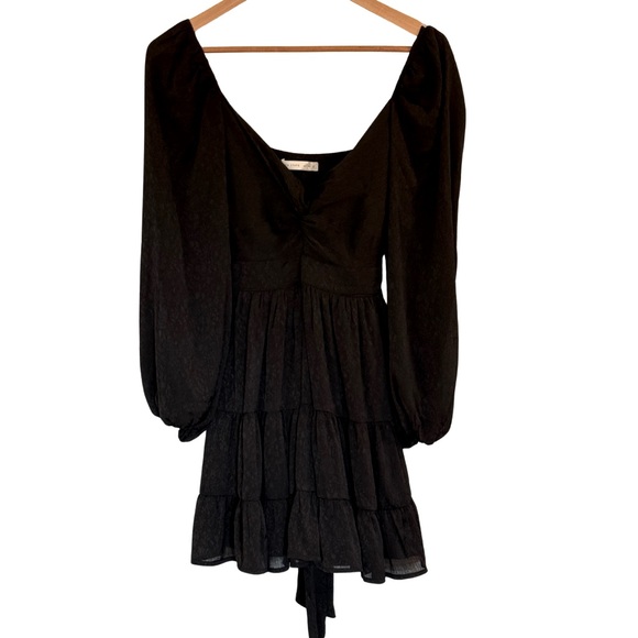 Altar'd State Long Sleeve Puff Sleeve Ruffed Mini Dress - Picture 1 of 8